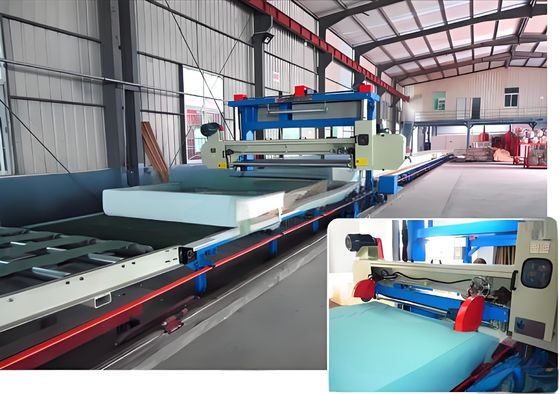 1650mm Kılıç Uzunluğu 7.5KW Mitsubishi Servo Motors PLC Kontrolü ile Yatay Köpük Kesme Makinesi